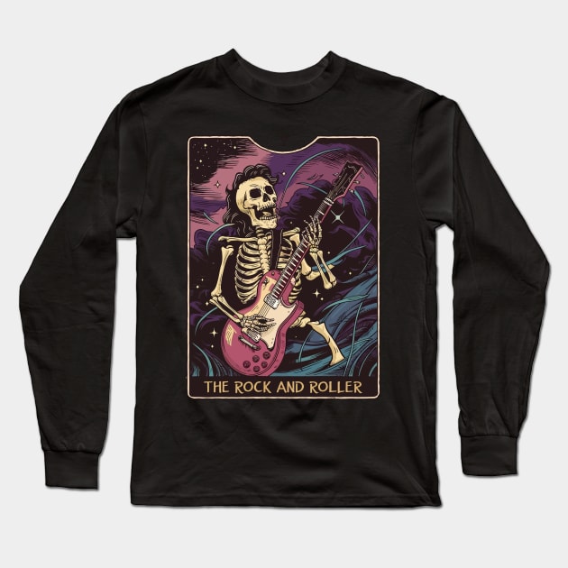 Funny Tarot Card Design : The Rock and Roller Long Sleeve T-Shirt by Custom Prints HD